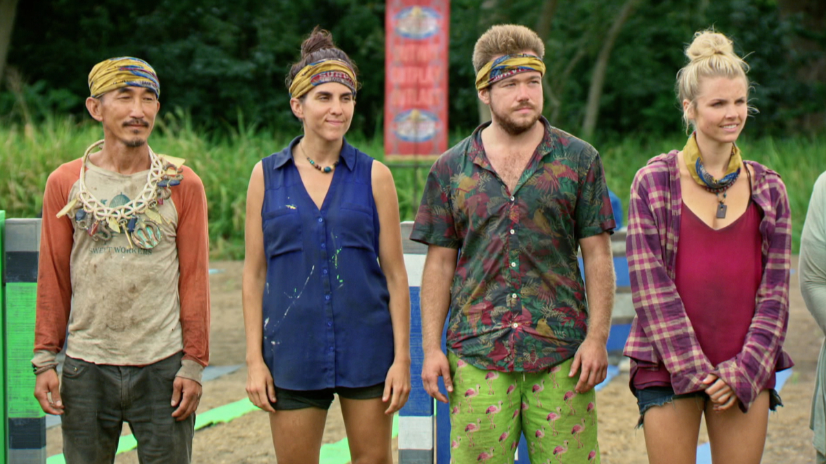 "A Line Drawn in Concrete" - Tai Trang, Aubry Bracco, Zeke Smith and Andrea Boehlke on the tenth episode of SURVIVOR: Game Changers, airing Wednesday, April 26 (8:00-9:00 PM, ET/PT) on the CBS Television Network. Photo: Screen Grab/CBS Entertainment ÃÂ©2017 CBS Broadcasting, Inc. All Rights Reserved.